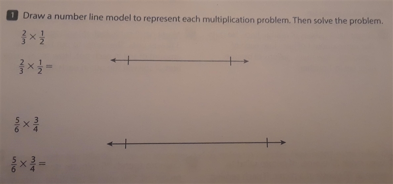 Understanding of Multiplying by a Fraction Name: Draw a number line model to represent-example-1