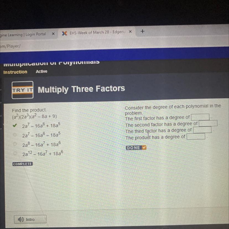 FactorsConsider the degree of each polynomial in theproblem.The first factor has a-example-1