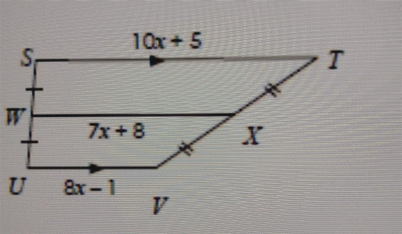 May you please help me find x in this trapezoid?-example-1