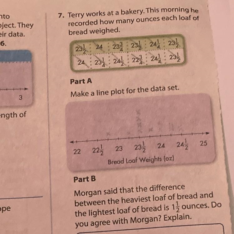 Part B Morgan said that the difference between the heaviest loaf of bread and the-example-1