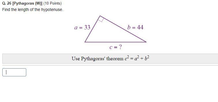 Please Answer Fast Find the length of the hypotenuse.-example-1