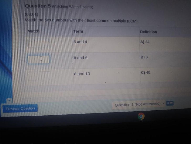 whats my test mean by Match the two numbers with their least common multiple (LCM-example-1