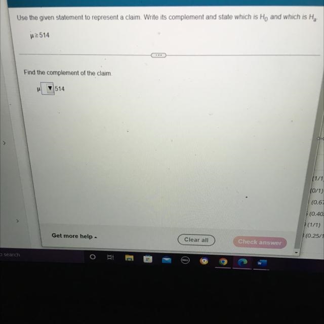 Use the given statement to represent a claim. Right it’s compliment and state which-example-1