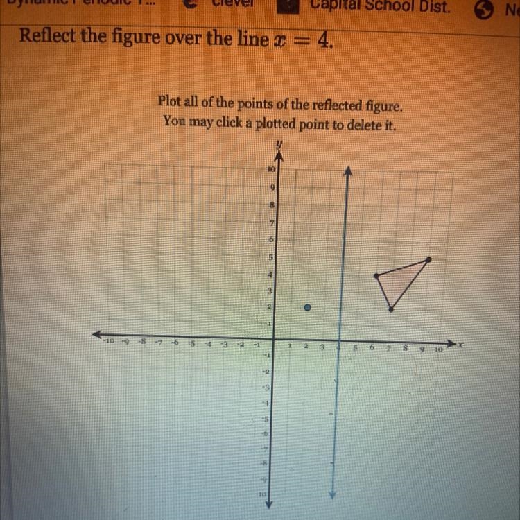 Reflect the figure over the line 2 = 4.Plot all of the points of the reflected figure-example-1