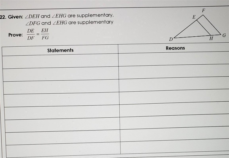 22. Given: angle DEH and angle EHG are supplementary, angle DFG and angle EHG are-example-1