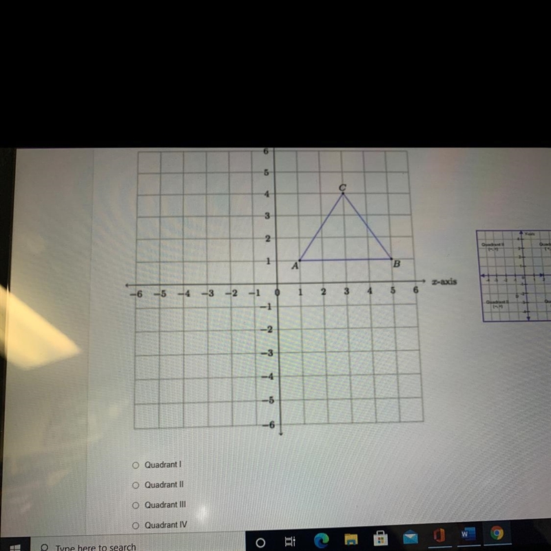 If we translate this preimage up 2 and then rotate it 90 degrees counterclockwise-example-1