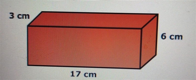 What is the surface area of the rectangular solid shown below? A.26cm^2 B.171cm^2 C-example-1