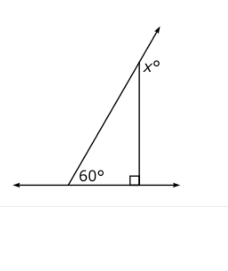 The figure is shown What is the value of x A 30 B 60° C. 120° D. 150°-example-1