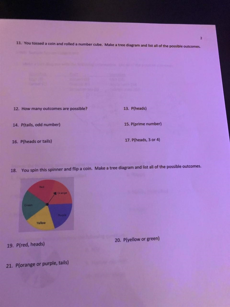 Make a tree diagram, Please complete number 18.Please be quick, I am in a hurry.-example-1