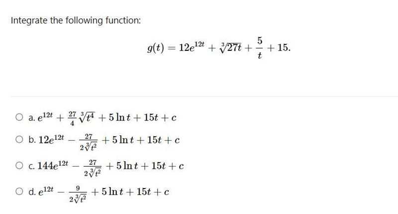 Integrate the following function:-example-1