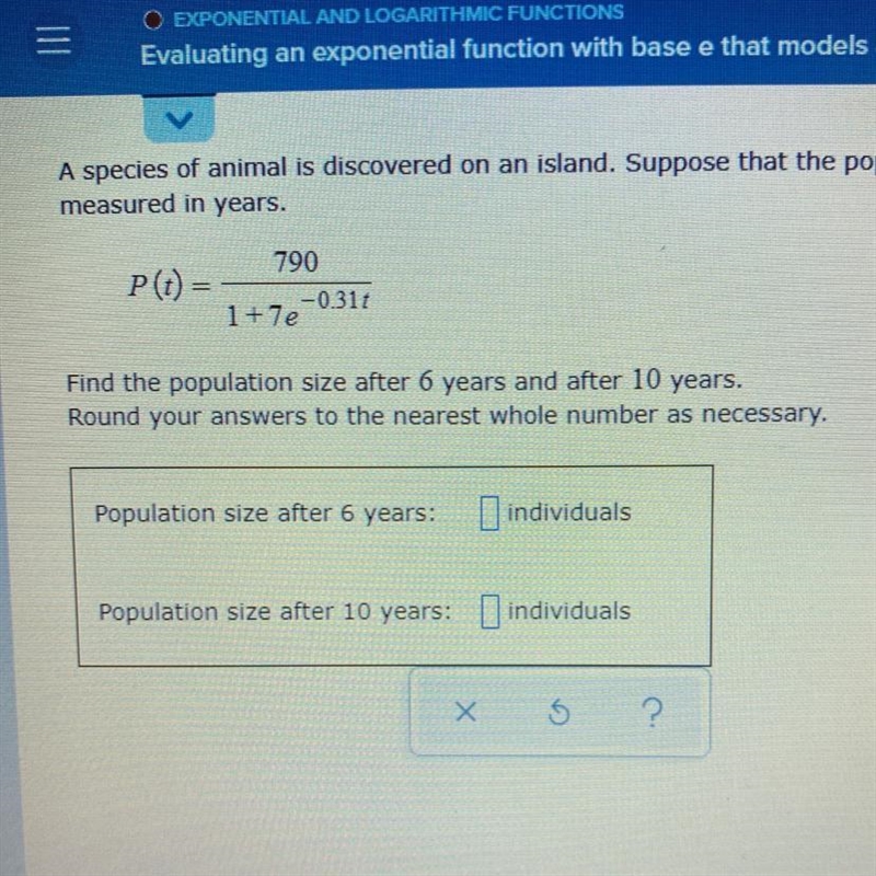 Suppose that the population size P(t) of the species can be modeled by the following-example-1