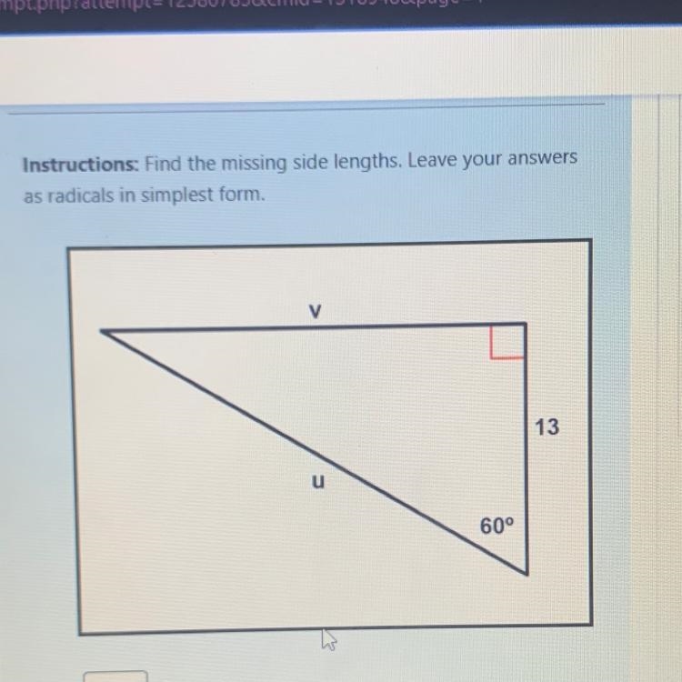 Instructions: Find the missing side lengths. Leave your answersas radicals in simplest-example-1