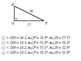 solve the right triangle and round your answers to the nearest tenthi think its either-example-1