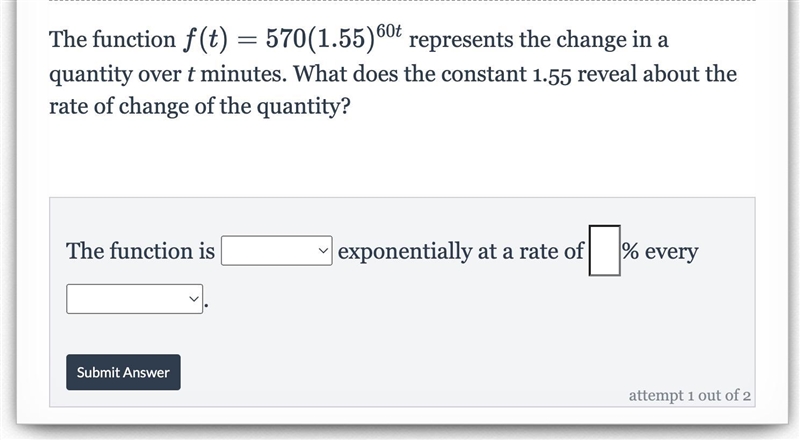 What does the constant 1.55 reveal about the rate of change of the quantity?-example-1