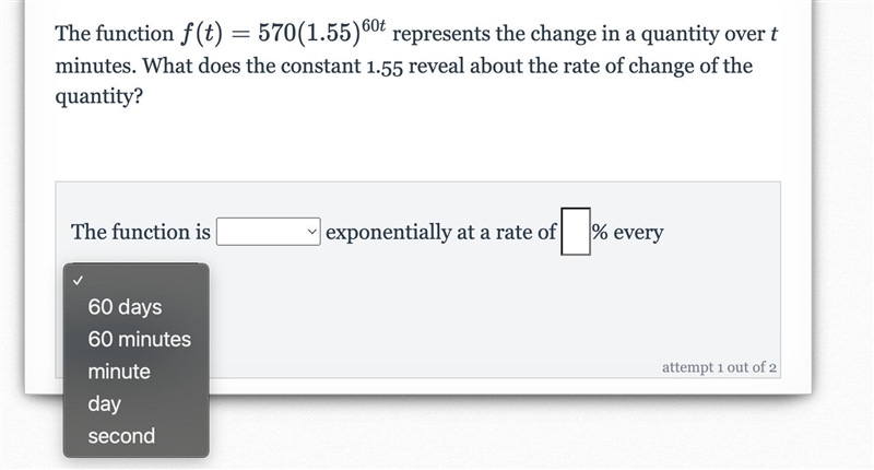 What does the constant 1.55 reveal about the rate of change of the quantity?-example-3