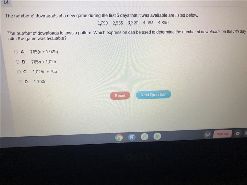 Which expression can be used to determine the number of downloads on the meh day after-example-1