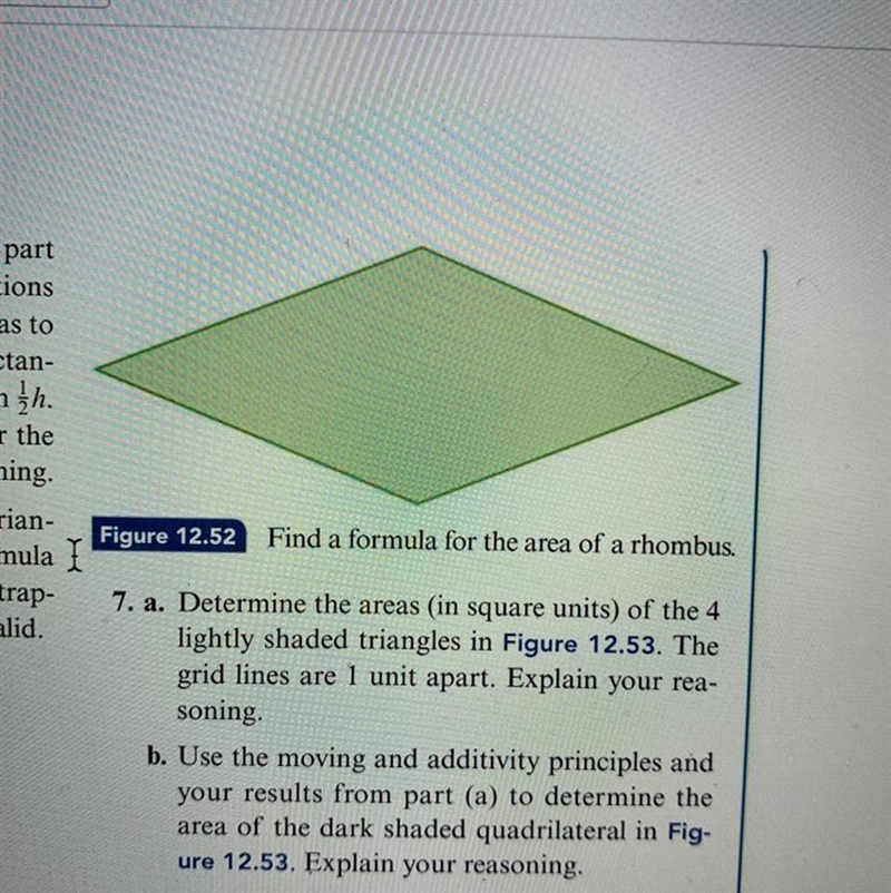 6.) find a formula for the area of a rhombus ( see figure 12.52) in terms of the good-example-1