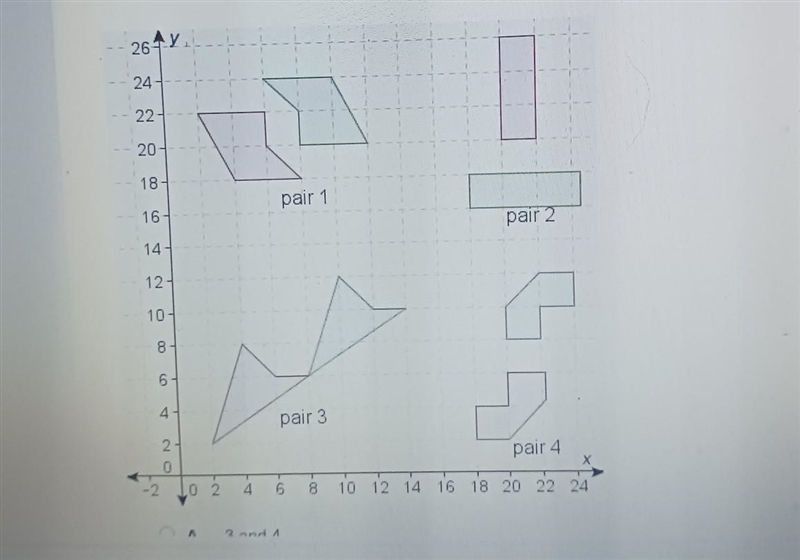 May need help finding this one Which pair or pairs of polygons are congruent? A. 3 and-example-1