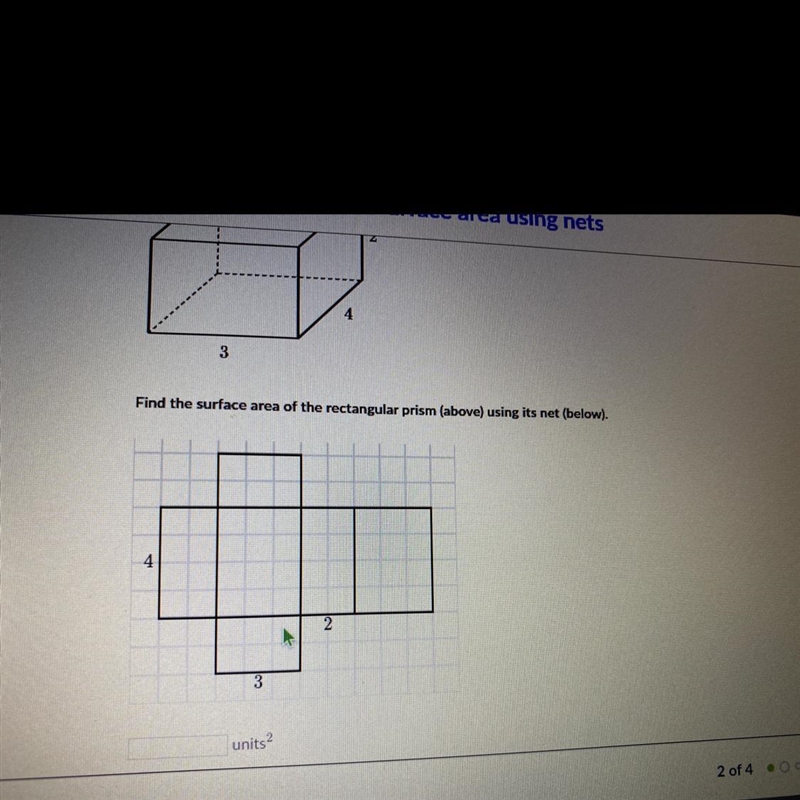 Find the area of the rectangular prism net-example-1