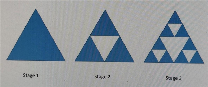 a) Write a sequence to represent how many shaded triangles there are at each stage-example-1