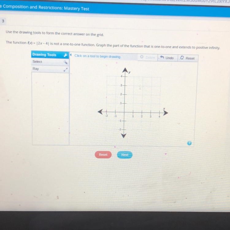 the function f(x) = |2x-4| is not a one-to-one function. graph the part of the function-example-1