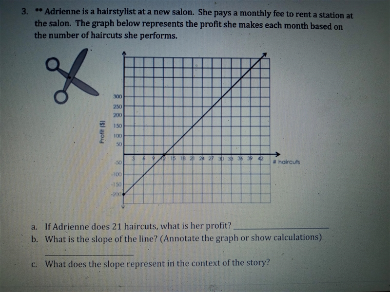 3. ** Adrienne is a hairstylist at a new salon. She pays a monthly fee to rent a station-example-1