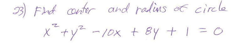 23) Find the center of the circle-example-1