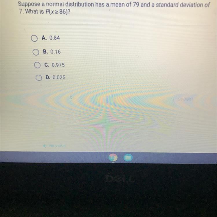 Suppose a normal distribution has a mean of 79 and a standard deviation of7. What-example-1