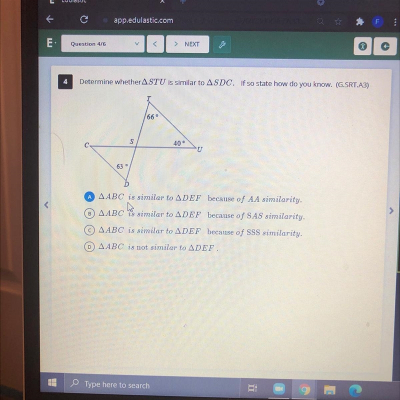 Determine whether ASTU is similar to ASDC. If so state how do you know.-example-1