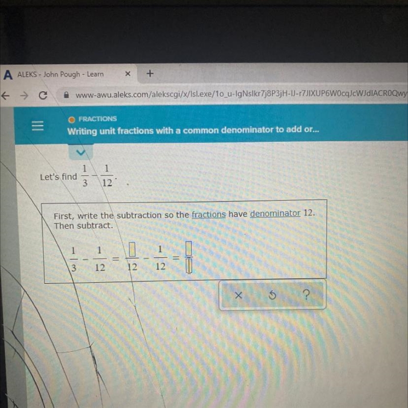 O FRACTIONSWriting unit fractions with a common denominator to add or...11Let's find-example-1