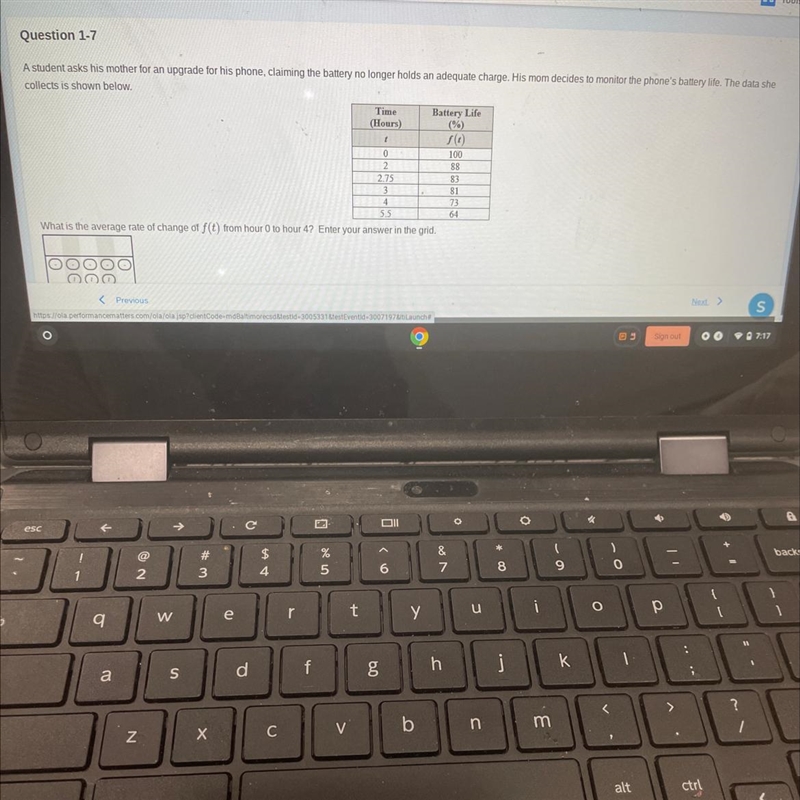 What is the average rate of change f(t) from o hour to hour 4?-example-1