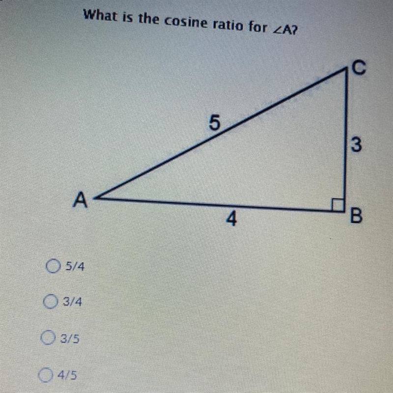 What is the cosine ratio for-example-1