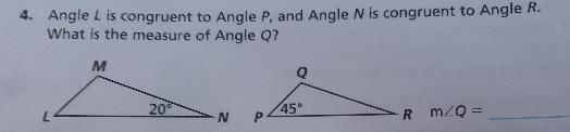 Angle L is congruent to Angle P, and Angle N is congruent to Angle R.What is the measure-example-1