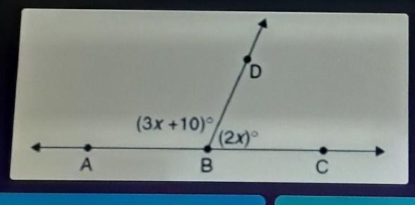 Which equation could you use to solve for the value of x?A.3× + 10 =180B.3x + 10 = 2xC-example-1