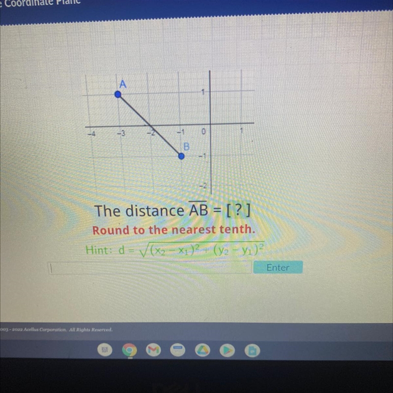 The distance ab =? round to the nearest tenth​-example-1