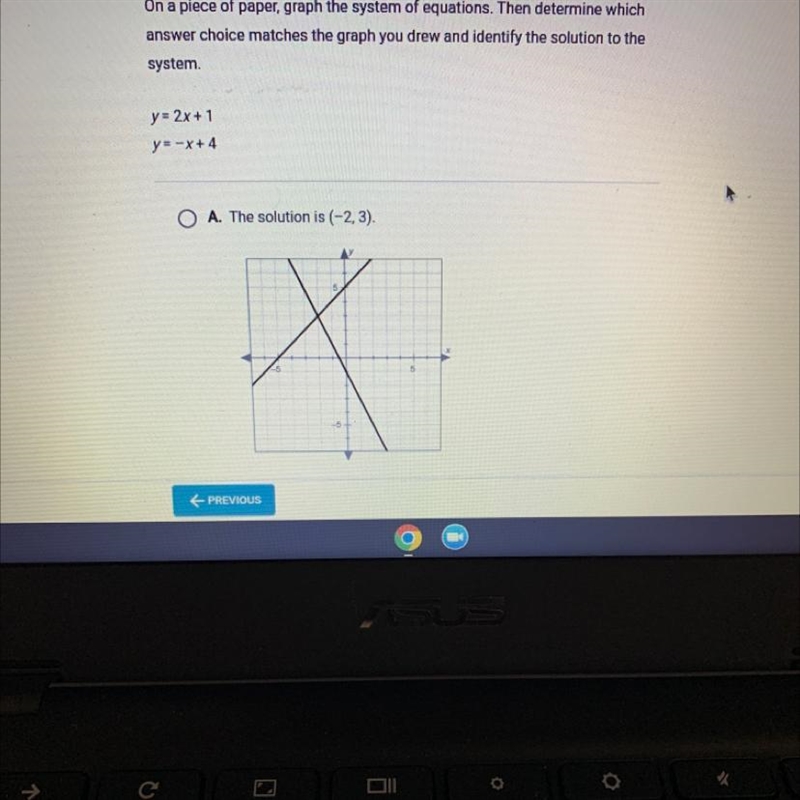 Determine which answer choice matches the graph you drew and identify the solution-example-1