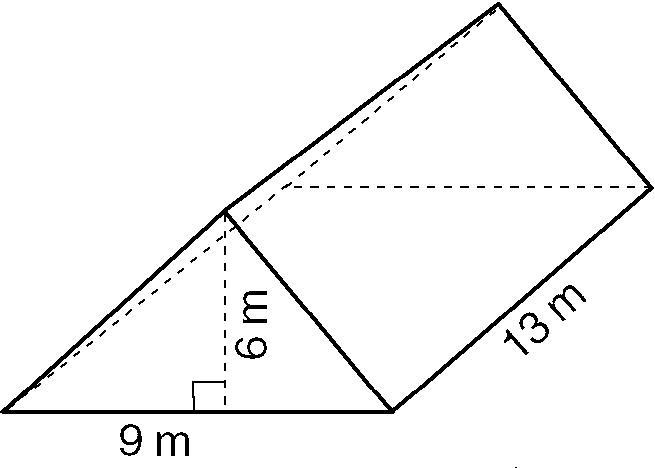 What is the volume of the following prism? A. 351 m³ B. 2106 m³ C. 702 m³ D. 234 m-example-1