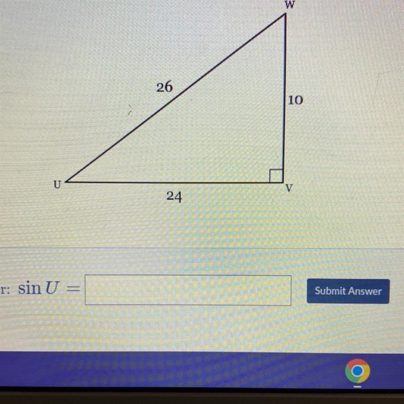 Can you please help me? Find the value of sin U route to nearest hundredth, if necessary-example-1