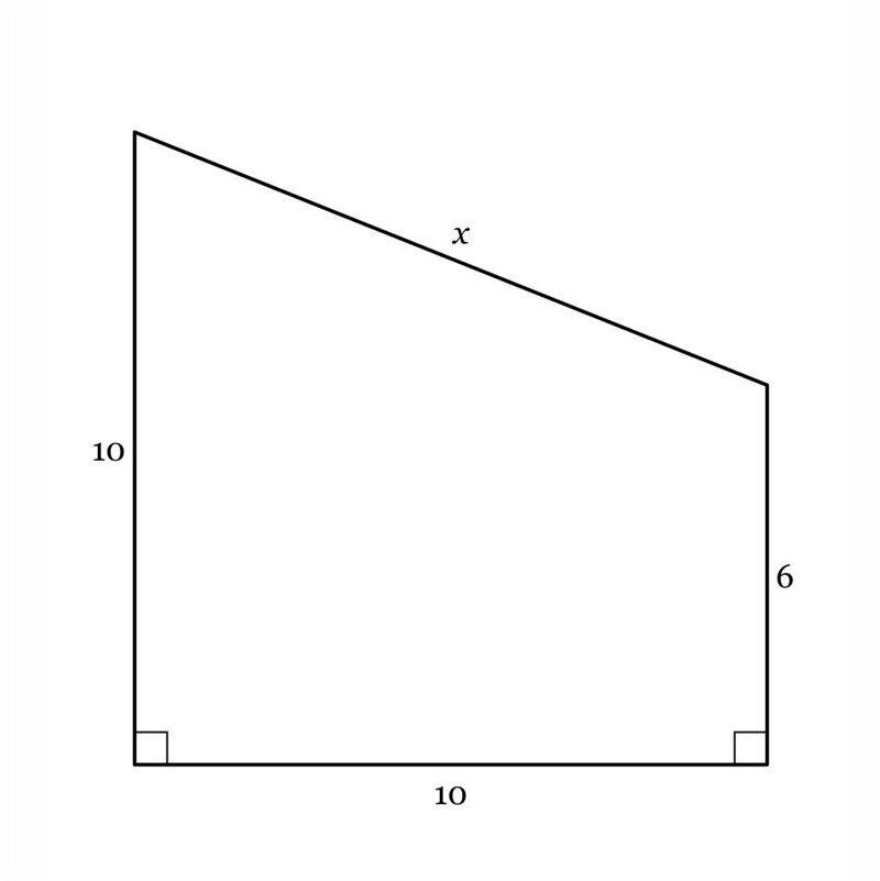 Pythagorean theorem * solve for x ( leave response in simplest radical form ) .-example-1