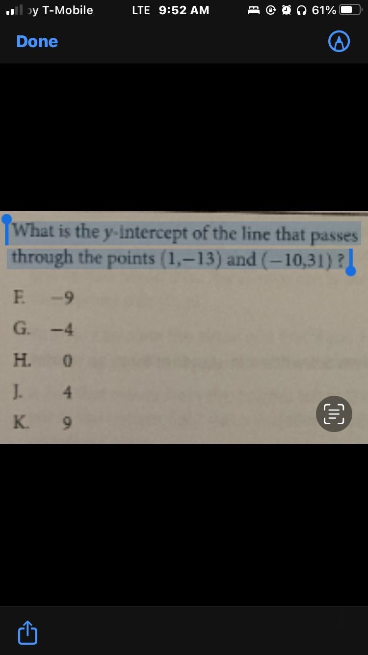 What is the y-Intercept of the line that passesthrough the points (1,-13) and (~10,31)?-example-1