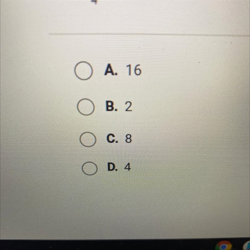 Question 4 of 21 What is the value of f(4) in the function below? f(x) = 1/2 • 2x-example-1