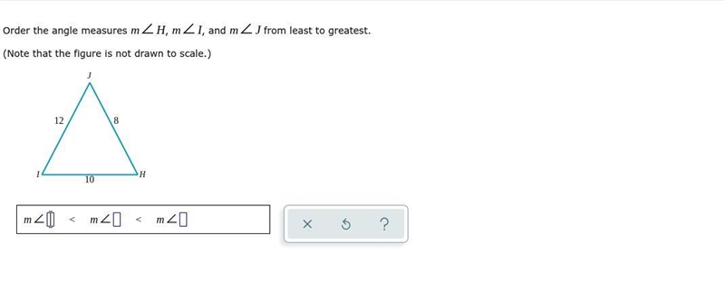 Order the angle measures , , and from least to greatest. (Note that the figure is-example-1