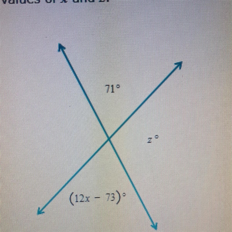 Find the values of X and Z-example-1