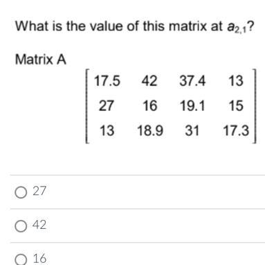 What is the value of this matrix at az?Matrix A-example-1