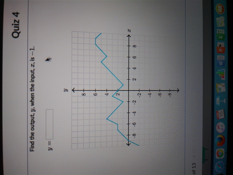 What is the output y, when the input x is -1-example-1