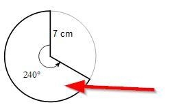 Find the area of the sector. 3pie cm^2 14pie cm^2 49/3pie cm^2 98/3pie cm^2-example-1