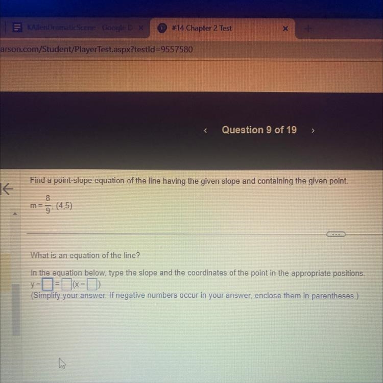 Find a point-slope equation of the line having the given slope and containing the-example-1