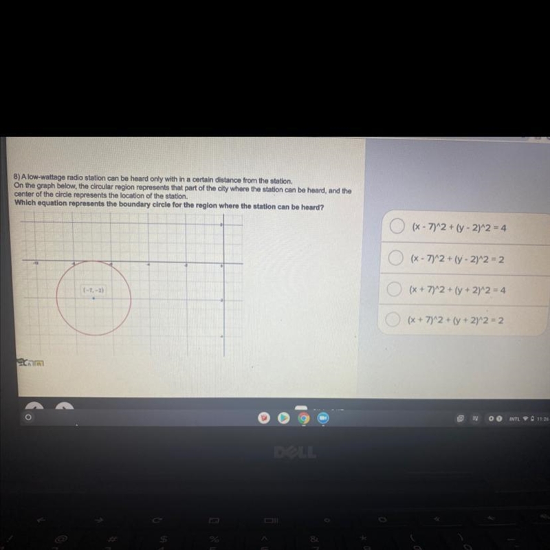 Which equation represents the boundary circle for the region where the station can-example-1