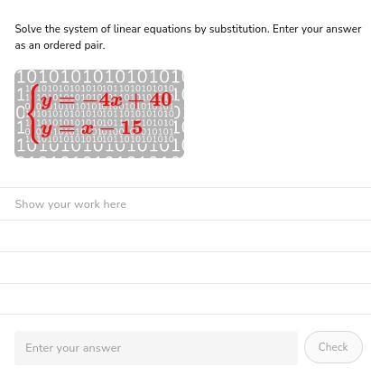 Solve the system of linear equations by substitution. Enter your answer as an ordered-example-1