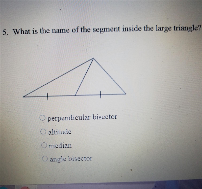 5. What is the name of the segment inside the large triangle?​-example-1